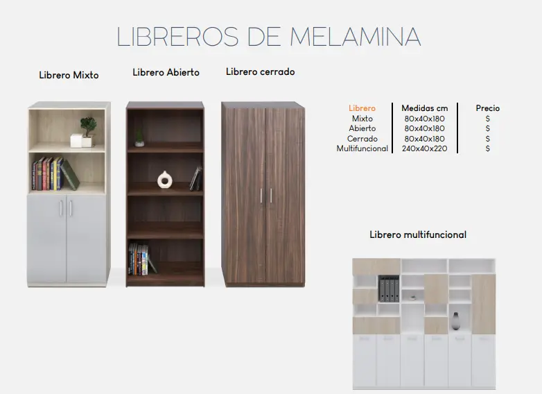 LIBREROS DE MELAMINA